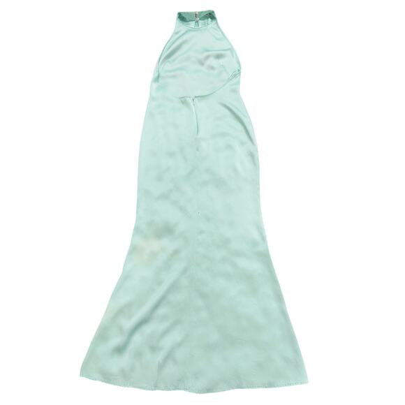 Lapointe Satin Halter Gown in Mint, Size US 8 - Picture 7 of 11